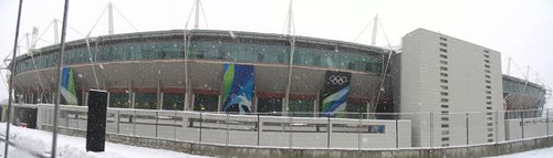 To2006 snow at Olympic Stadium